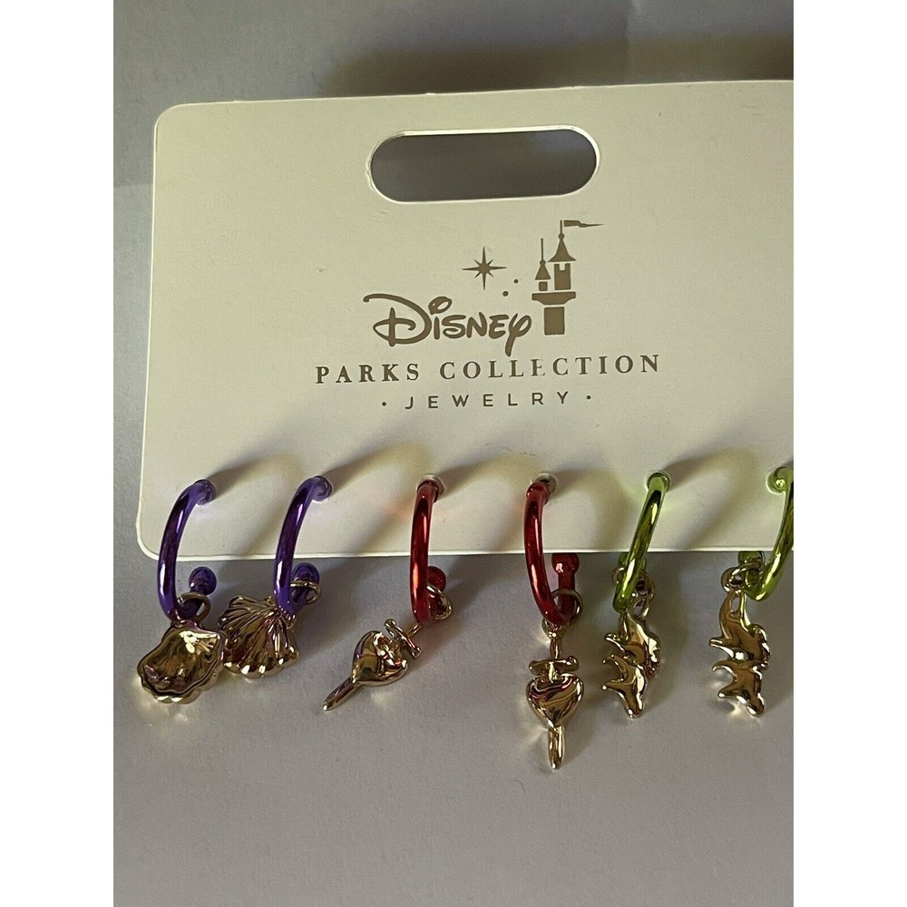 Disney Parks Villains Icon Charm Hoop  Earring Set of 3 Pairs Ursula, Maleficent